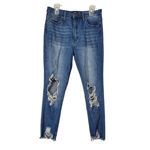 Simple society high rise distressed skinny jeans